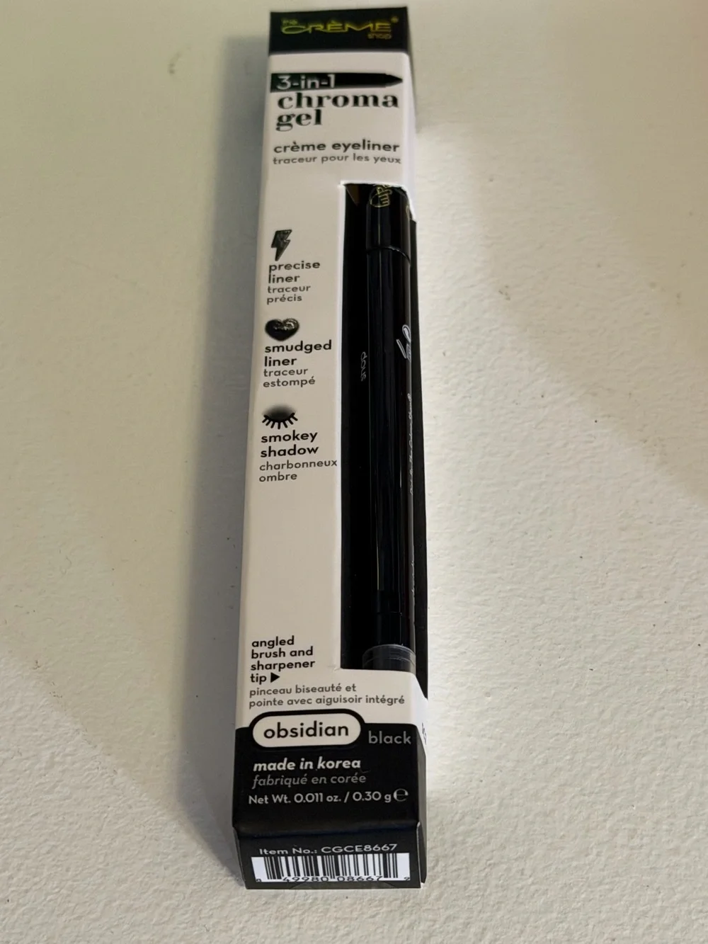 The Crème Shop 3 In 1 Chroma Gel Creme Eyeliner Obsidian Black
